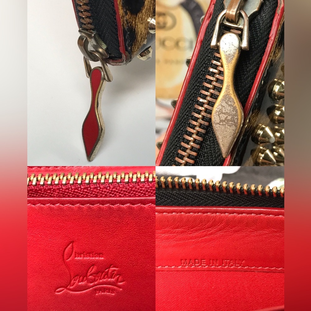 Christian Louboutin Panettone Studded Leopard Zip Around Wallet 🐆❤️ - Picture 10 of 17